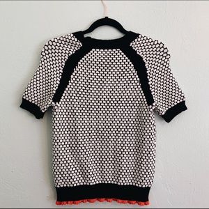 Anthropology Short Sleeve Polka Dot Sweater